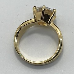 Vintage Gold Plated Cubic Zirconia’s In Stunning Bold Design Ring sz 7