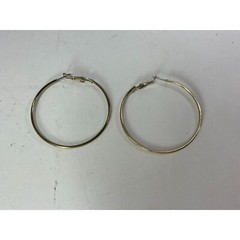 Large Goldtone Hoop Earrings Pierced Vintage Gold Tone 56126