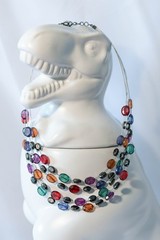 Vintage necklace Kenneth Cole set, KC zebra, Laura Ashley pendant & multi color