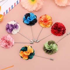 2 Pcs Flower Boutonnieres Pin Lapel Pin for Men Camellia Flower Purple/Wine Red