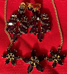 Vintage 1970/80’s Women’s Set Of Russian USSR Jewellery Earrings And Necklace16”