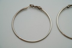 Vintage Large 4.5cm Sterling Silver Hoop Earrings EB2