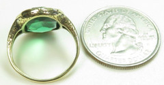 Antique French 1920’s Green Stone 13KY Ring Size 5.5 UK-K1/2 9.26Ct Art Deco