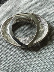 Vintage Abstract Scarf Clip Silver Tone Art Deco MCM Art To Wear Career Retro