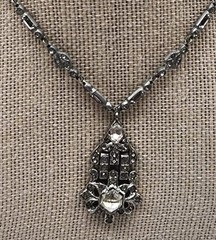 Art Deco Paste Rhinestone Festoon pendant Necklace 1920s antique