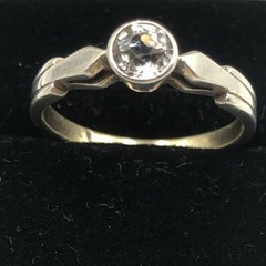 Vintage Soviet Rock Crystal Ring Silver 875 РС