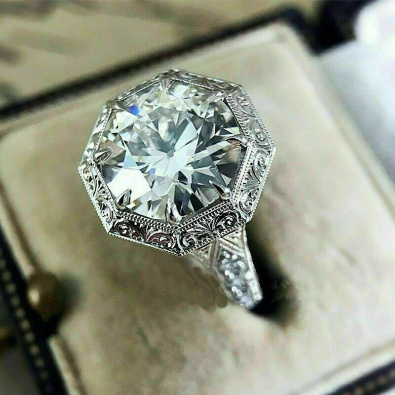 2.0Ct Vintage Style Round Cut Lab-Create Diamond Estate Women’s Ring 925 Silver