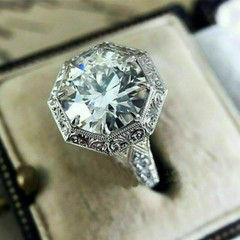 2.0Ct Vintage Style Round Cut Lab-Create Diamond Estate Women’s Ring 925 Silver