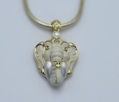 Edgar Berebi Elephant Locket Maharaja Pendant Necklace w/ Chain 1997 Vintage COA
