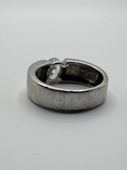 Sterling Silver Band With Tension Set CZ Modernist 925 Band size 8 US