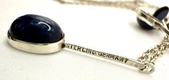 Antique Edwardian SODALITE 935 Sterling Silver Negligee Necklace ~ GERMANY