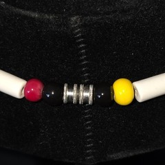 VTG Flying Colors 3 Duck Colorful Ceramic Bead Necklace Bold Statement