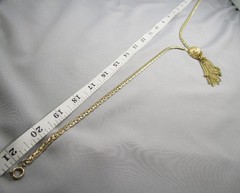 Vtg COROCRAFT Gold Tone Sliding Lariat 21″ total wearable length Necklace 849