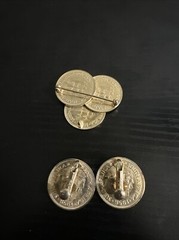 Vintage Queen Elizabeth II Coin Ear Rings & Brooch 1958 1959 Uncirculated