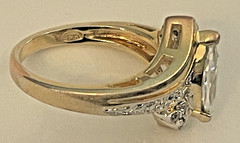SETA CZ Gold Tone Crystal Marquise Ring ~ Size 6 Beauty 🌺🌺