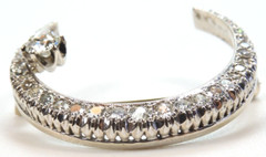 Antique 1920’s European Diamond Crescent Pin Brooch 13K White Gold EGL 1.33X1.2″