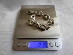 Vintage Sterling Silver Mariner Puffy Link Bracelet Italy 7.75” Long 0.5” Wide