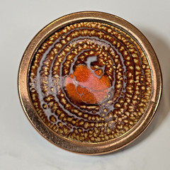 Vintage Matisse & Renoir Collab Burnt Orange & Gold Enamel Over Copper Earrings