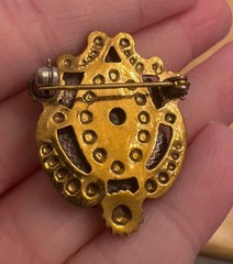 Antique Gold-Tone Pin Ornate 1.25″ Swirls Victorian Brooch Finely Detailed