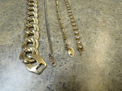 Vintage Lot of 4 Bracelets Gold/Silver/Diamond Tone 7″, 8″