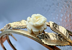 Van Dell 1/20 12k Gold Filled Flower Floral Bangle Bracelet Vtg Gorgeous Read!