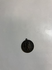 1 inch Swank Saint Christopher protect me bronze vintage necklace No Chain