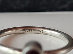 925 Sterling Silver Garnet Ring Size US 5.25 Vintage