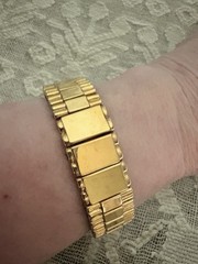 Vintage Bretton 1/20 12k Gold Filled Top Stainless Bottom Expandable Bracelet