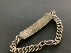 VTG Mens Heavy Sterling Silver Marine Navy Radio Officer ID bracelet 7.25″ 30g