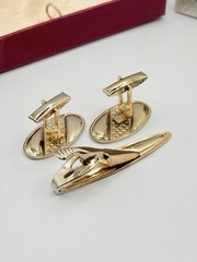 Vintage Swank Mid-Century Gold-tone Cufflinks and Tie Bar Set in Orininal Box