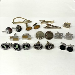 Vintage Mens Cufflinks Lot Tie Clip Money Clip Swank Kinney Art Deco Mid Century