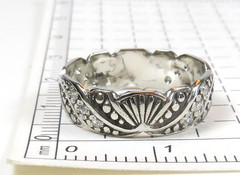 Antique Art Deco Diamond Wedding Eternity Band 14KW Ring Size 4 UK-H 5.24MM Wide