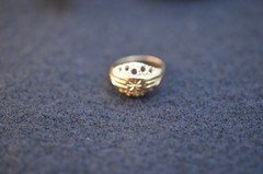 Vintage 14K Solid Gold Two-Tone Child’s Ring Sz 3, Domed Openwork, 2.2g