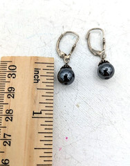 Vintage Freshwater Pearl Necklace Earrings SET Smoky Quartz Drop Gunmetal Chain