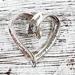 VINTAGE TRUE FRIEND HEART STERLING SILVER 925 PENDANT INSPIRATIONAL LOVE RETRO