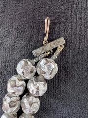 Art Deco Brown Silver Foil Glass Beads 10mm Broken Necklace Beads Only