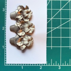 Brooch Vintage LJC Pewter Triple Flower Pot Pin Garden Floral Cottage Jewelry