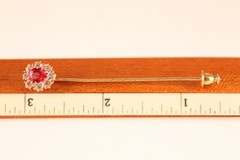 14K Gold Stick Pin with .44 Carat Almandine Garnet Stone