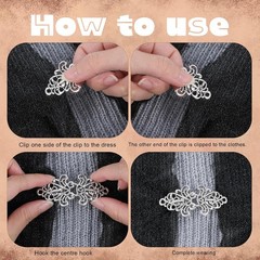 4 Pcs Vintage Sweater Swirl Clip Cape Cloak Retro Cardigan Collar Brooch Clips