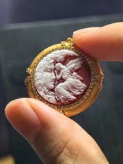 925 sterling silver red Agate Cameo vintage jewelry Pendant estate jewelry
