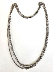 Vintage Celebrity Multi Strand Silver Tone Chain Necklace 24.75″ Fold Over