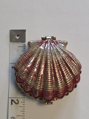 Vtg Monet Shell Trinket Box 2 “x 2″x1” from Discontinued “Sea Shell Collection”