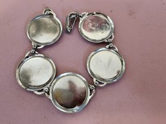 Silver link Buffalo Nickel Bracelet. 7 Inches long