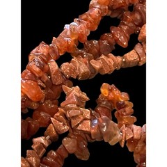 2 Sparkly Gold Stone Gemstone Necklaces 34” & 36” Long No Clasp 60 Grams