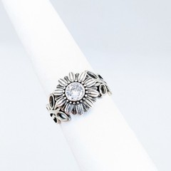 Vintage Elegant RING Silver 925 with Chic Bright Stone -size: 9.5US (19mm) | #2