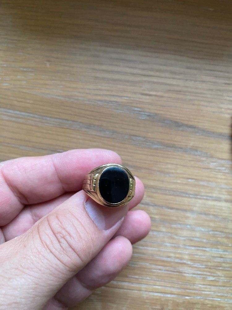 Vintage Men’s Art Deco Copley Ring 10K Yellow Gold Black Onyx 4.9 grs Not Scrap