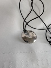Vintage Robert Lee Morris 925 Sterling Contemporary Disc Pendant Necklace