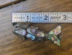 Vintage Mexican Abalone Shell Articulated Fish Bottle Opener Keychain Pendant