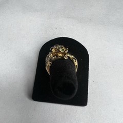 Vintage Leopard Panther Cat Rhinestone Ring Size Size 5.5