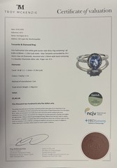 Vintage 10k White Gold Tanzanite & I Si Diamond Halo Ring Size N1/2 Val $5265